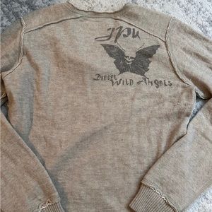 VTG Diesel Rising Sun Wild Angels Hong Kong Wool V-Neck Sweater